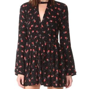 Free People TEGAN dress size 4 in Black Floral